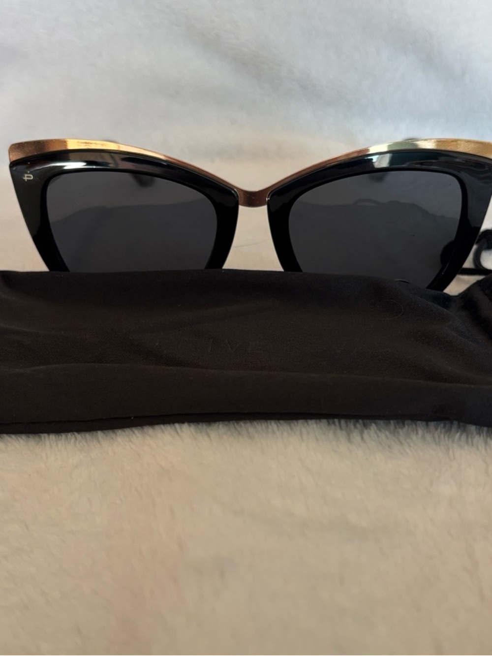 Black and Gold Cat-Eye Women's Sunglasses